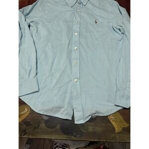 Polo Ralph Lauren Shirt Mens Size Large Long Sleeve Button Up Teal 100% Cotton